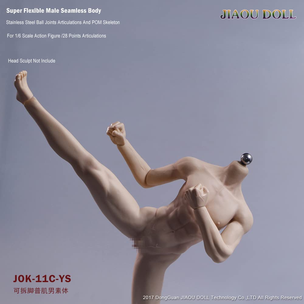 OBEST Maßstab Männliche Nahtlose Figur Super 2 Paare austauschbar 4 Paare austauschbar 5 Arten von Männlich Schwarz 1/6 Körper, Gelenkig, Hautton,