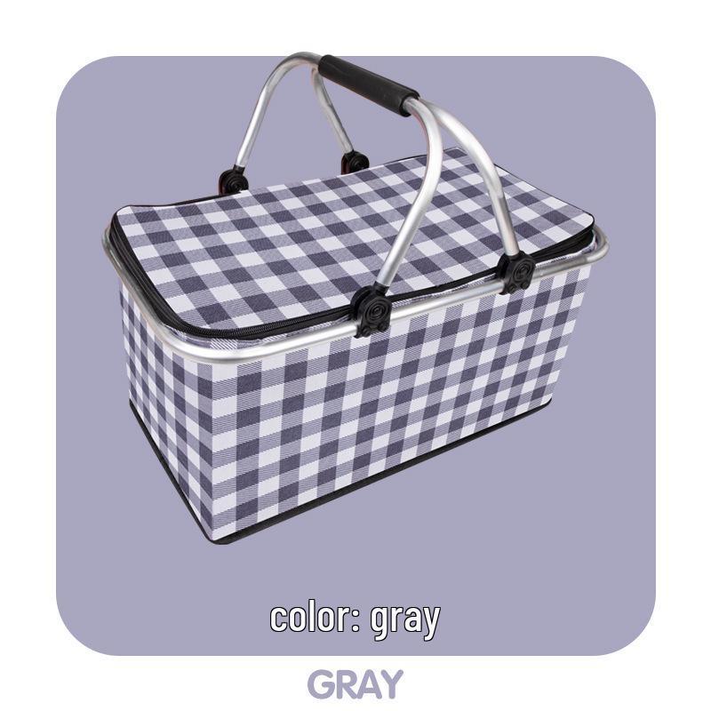 Large Capacity Portable Picnic Basket Cooler Bag with Aluminum Foil for Outdoor Camping