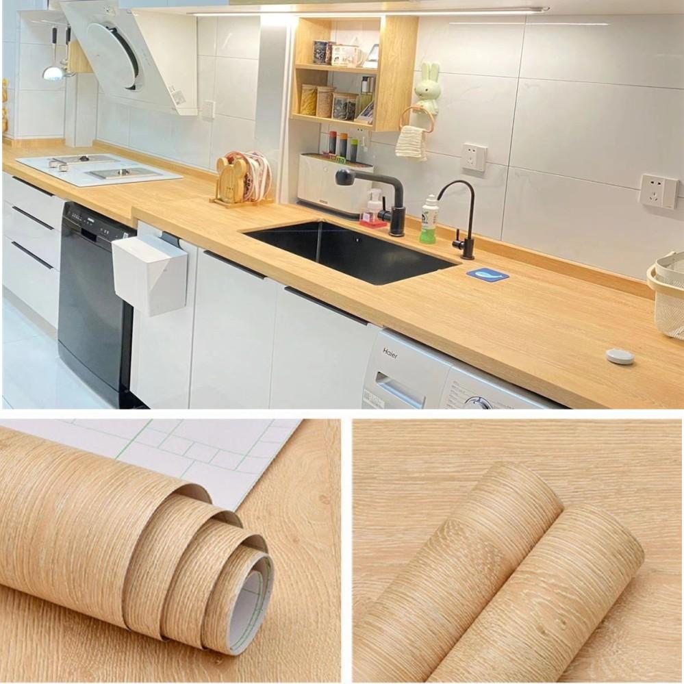 55cm Wood Grain Sticker Self-adhesive High Quality Wallpaper Suitable for Kitchen Countertops Cabinets Tables Walls Renovation