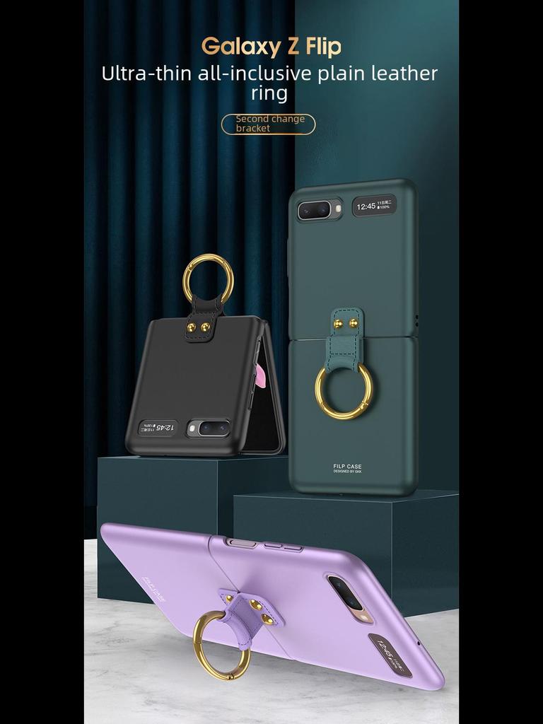 "Slim Läder Magnetiskt Fodral för Samsung Z Flip6/5, Z Flip4/3 - Vikbart, Trådlös Laddning, Fallskydd"