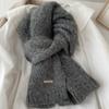 Alpaca Wool Scarf Women's Winter New Wool Blend Trendy Student High-end Knitting