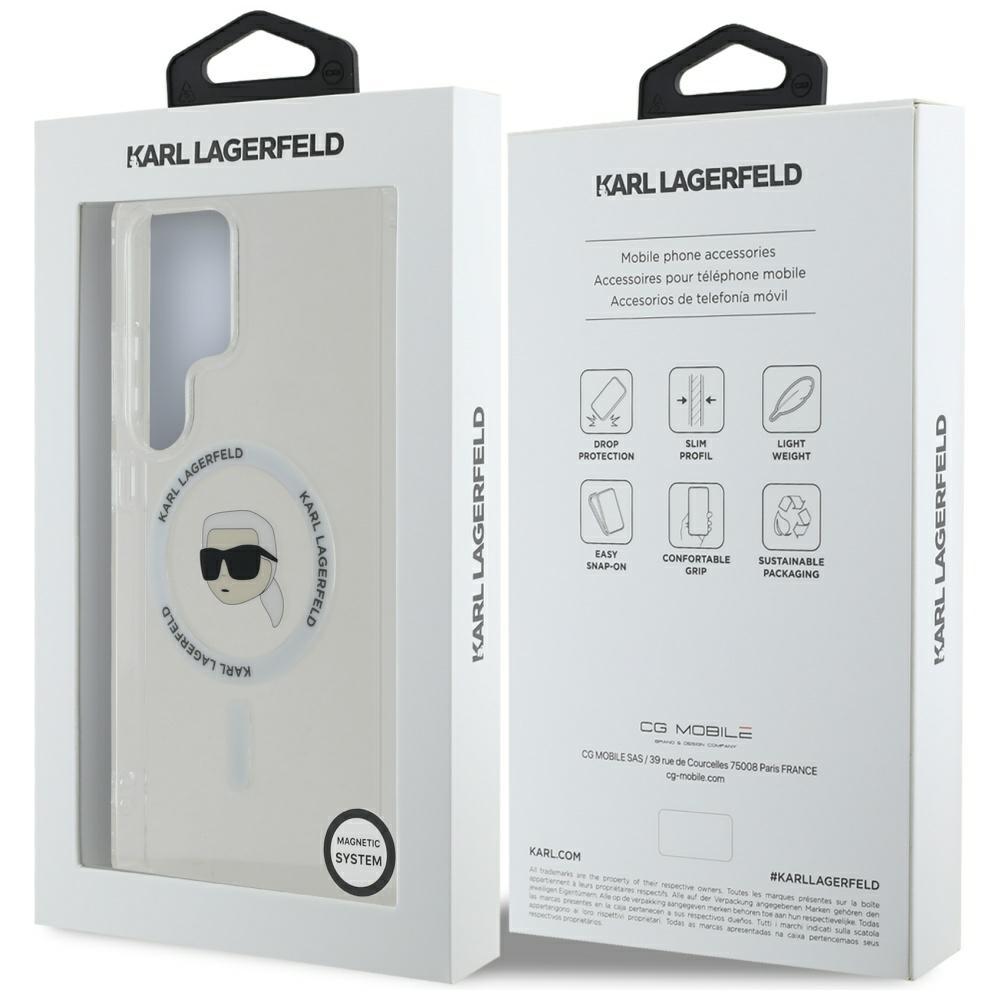 Karl Lagerfeld Button Karl Head Case     Printed Logo Magsafe For Samsung Galaxy S25 Ultra White