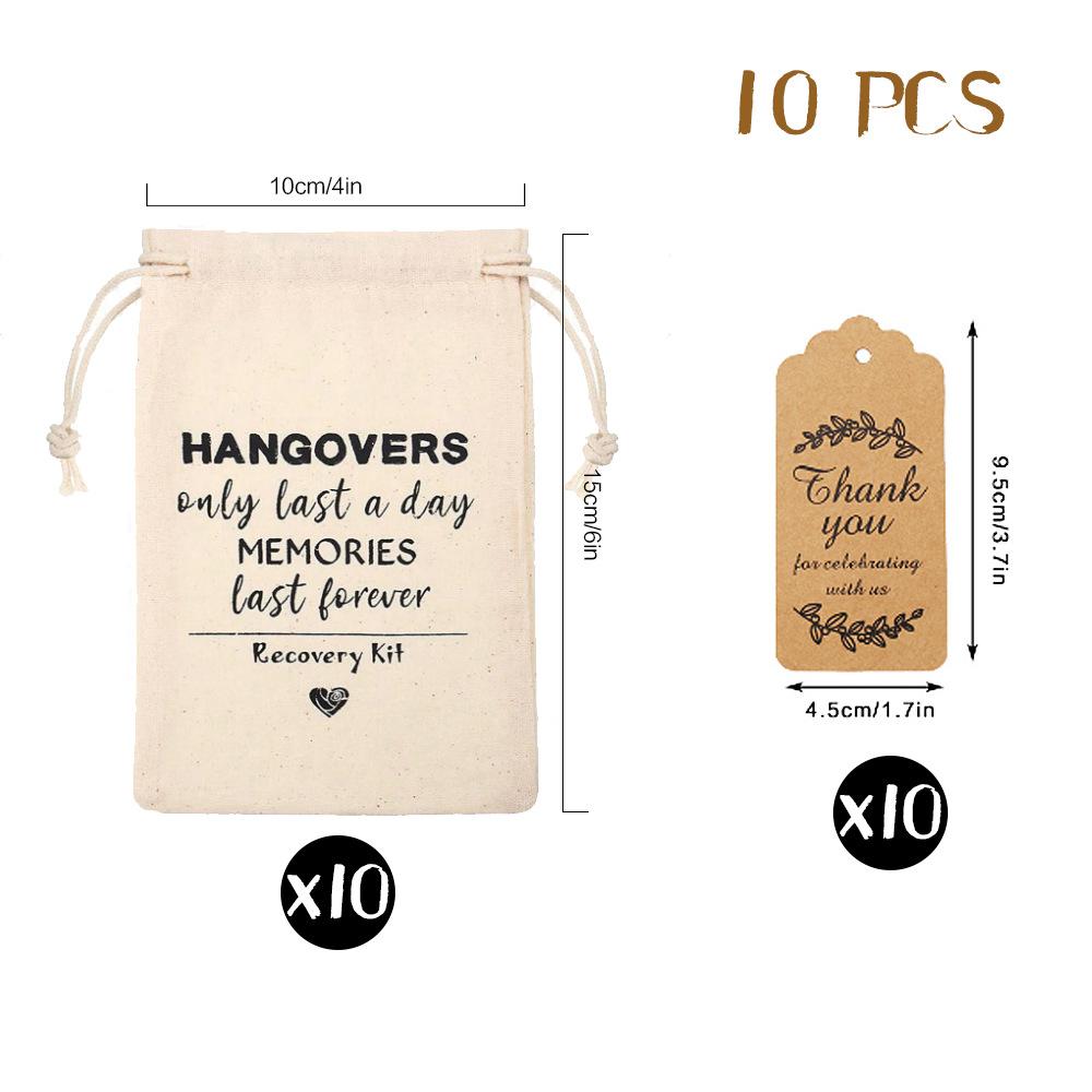 

10pcs Hangover Kit Bag Hangover Single Lady Drawstring Bag Party Gift Bag Drawstring Bags