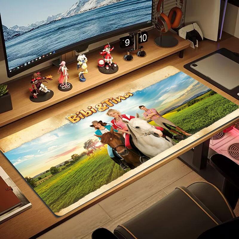 Bibi Blocksberg Adventure Large Size Mouse Pad Large Gaming Table Cushion Nonslip Laptop Tablet Big Mousepad Xxl Mat Mini Pc Playmat With Lock Edge