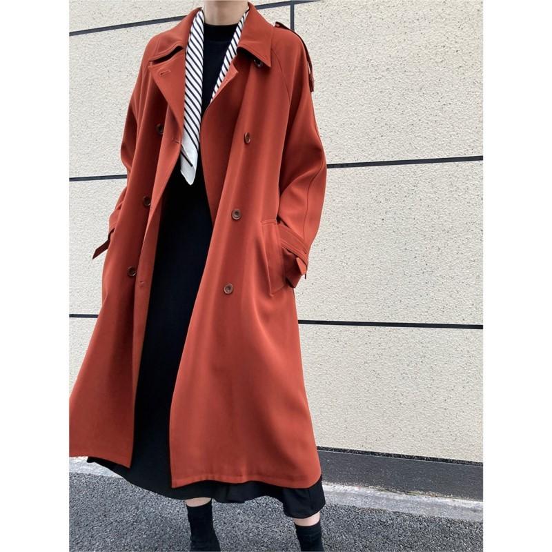 Johnature Fall Draped British Style Loose Long Over The Knee Fashion Casual 3 Colors Trench Women Coats