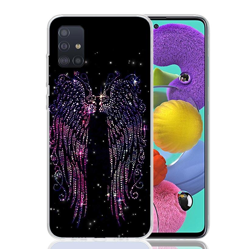 Angel Wings Feather Phone Case For Samsung Galaxy A52 A32 A22 A12 A02S A50S A30S A51 A31 AA71 Note 20 Ultra 10 S10 Plus Galaxy A