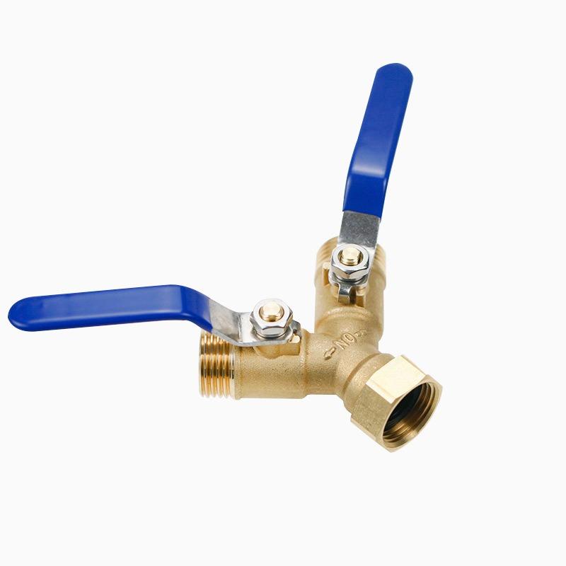 Brass Long Handle Bidirectional Valve Garden Irrigation 3/4 American Anti-corrosion and Anti Rust Interface Hose Splitter