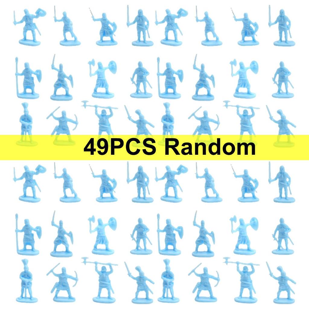 49pcs Mini Medieval Soldier Figurines Detailed Miniature Soldiers for Diorama Tabletop RPG War Games Historical Collectibles ZSY