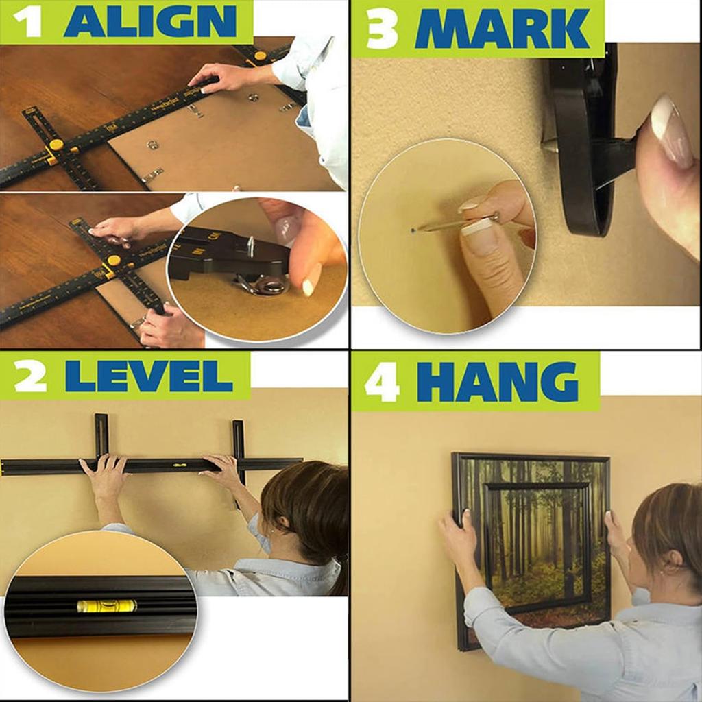 Hang It Perfect Picture Hanging Tool -36 Inch Leveling Tool for Frames,More Includes Claw Drywall Picture Hanger ,Thick It Framing Tools,Creative Art
