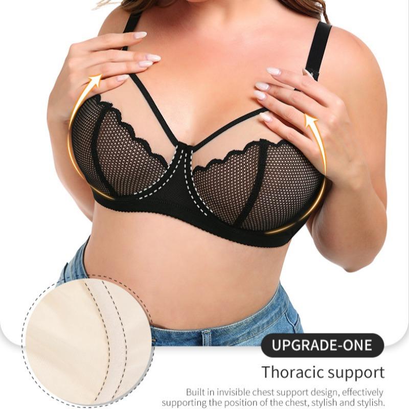European and American Sexy Ultra-thin Lace Bra Plus Size Underwear