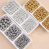 Gold & Silver-Plated White K Acrylic Round Spacer Beads for DIY Jewelry Accessories
