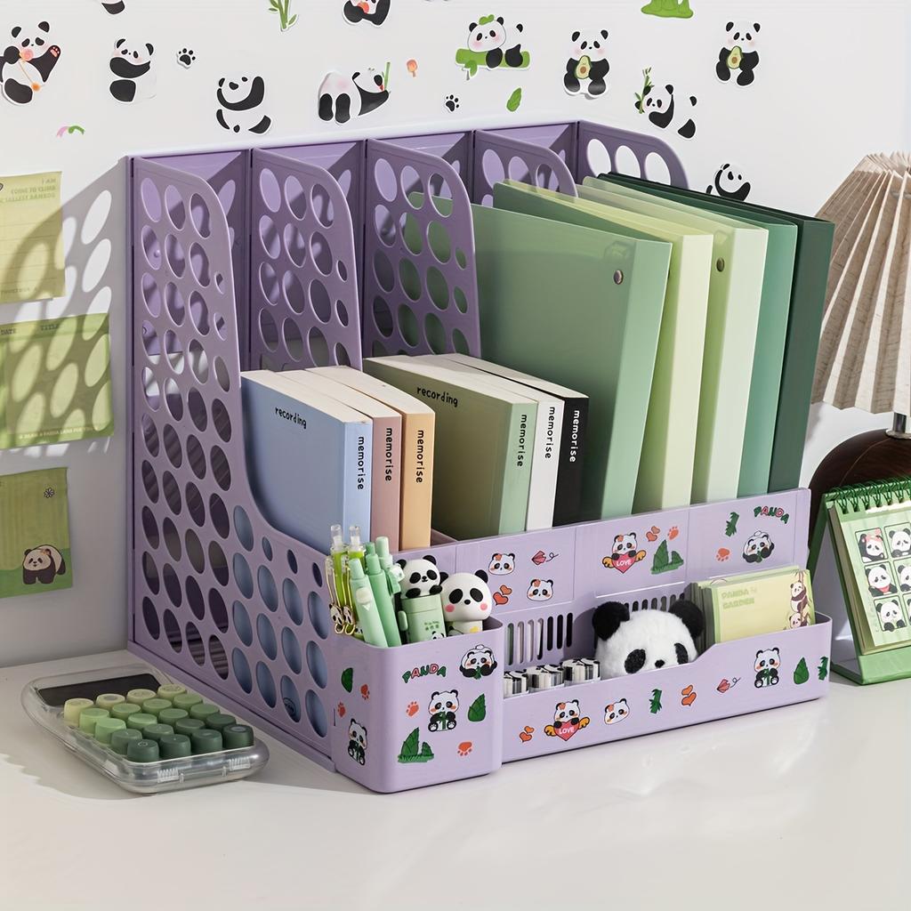Multifunctional Bookshelf Folder Storage Box With Pen Holder Simple File Racks Book Stand Office Organize Desktop Rack Organizer
