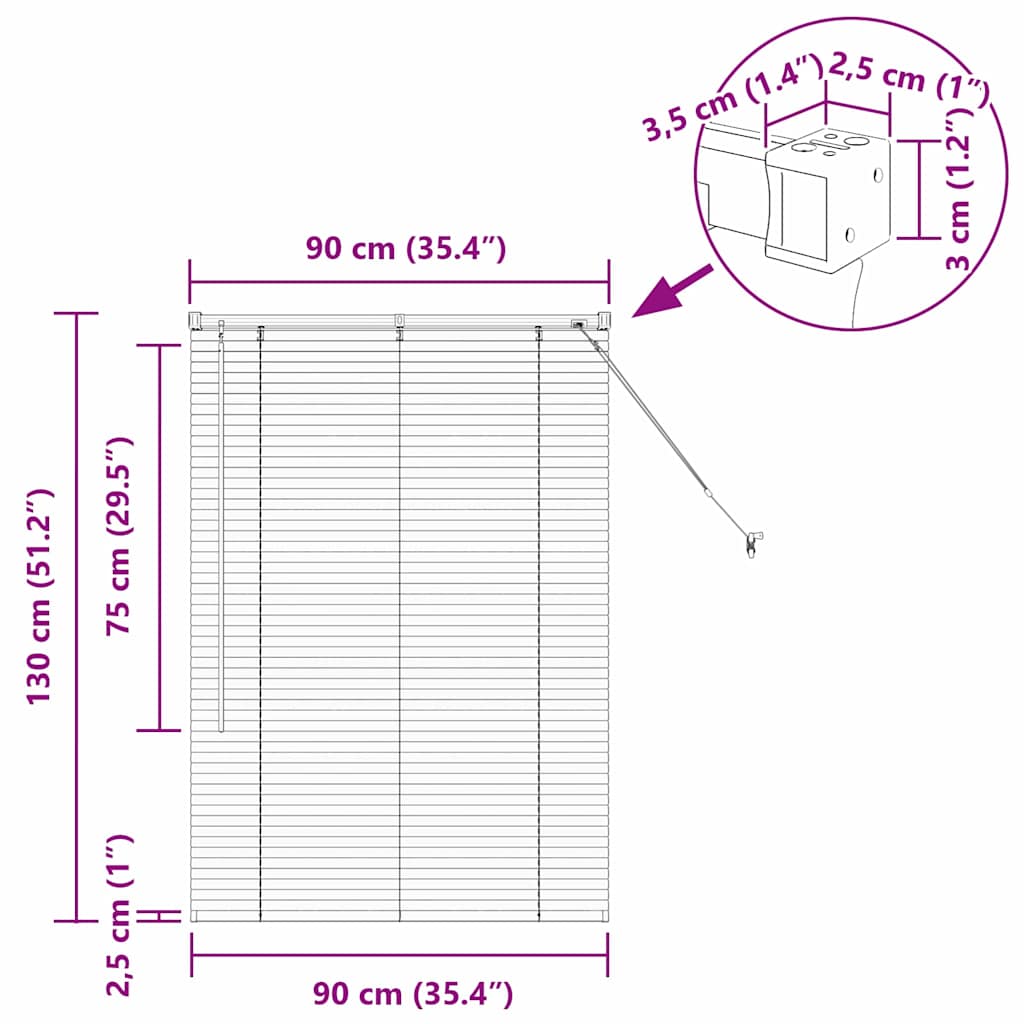 Aluminum Venetian Blinds Silver 130 x 90 cm