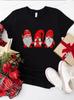 Men Women Christmas-Gnomes Graphic Tshirt Short Sleeve Tee Xmas Party Casual T-Shirt Christmas Holiday T-Shirts Outfit Gifts