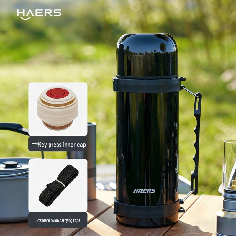HAERS Large Capacity Portable Stainless Steel Water Bottle
