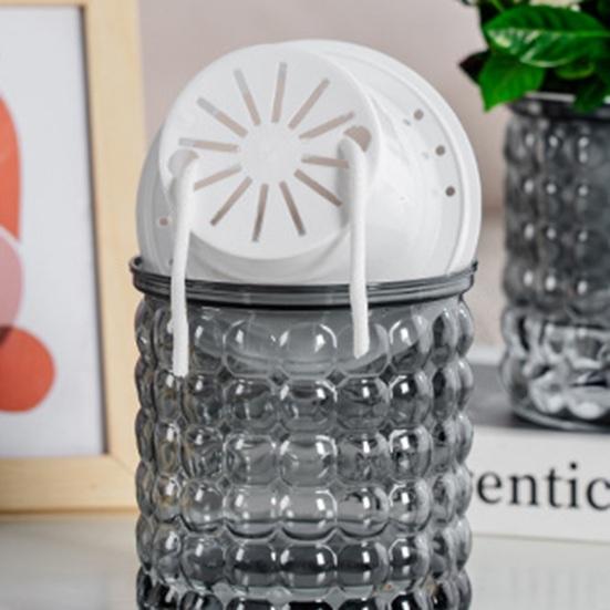 Self-Absorbing Flowerpot with Transparent Water Level Indicator Self Watering Planter with Bubble Texture Double-Layer Design for Indoor Plants