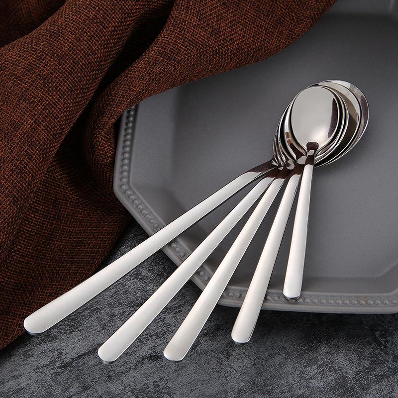 1PC Silber Löffel Gabel Verschiedene Größen Edelstahl Lange Griff Kaffee Eis Dessert Trinken Tee Scoop Küche Besteck