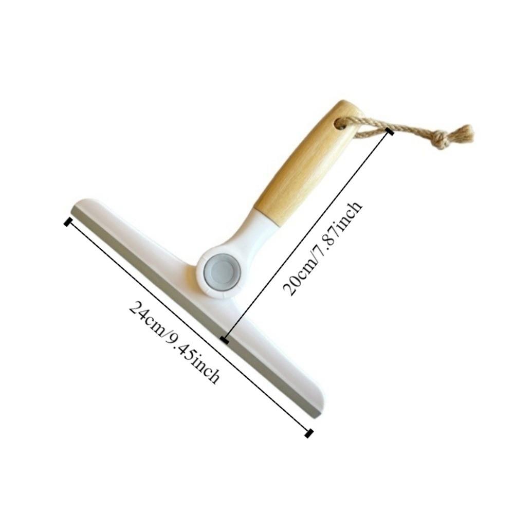 Non-Scratch Rotating Window Squeegee Wooden Handle Handheld Water Wiper Water Removal Soft Silicone Scraping Scraper