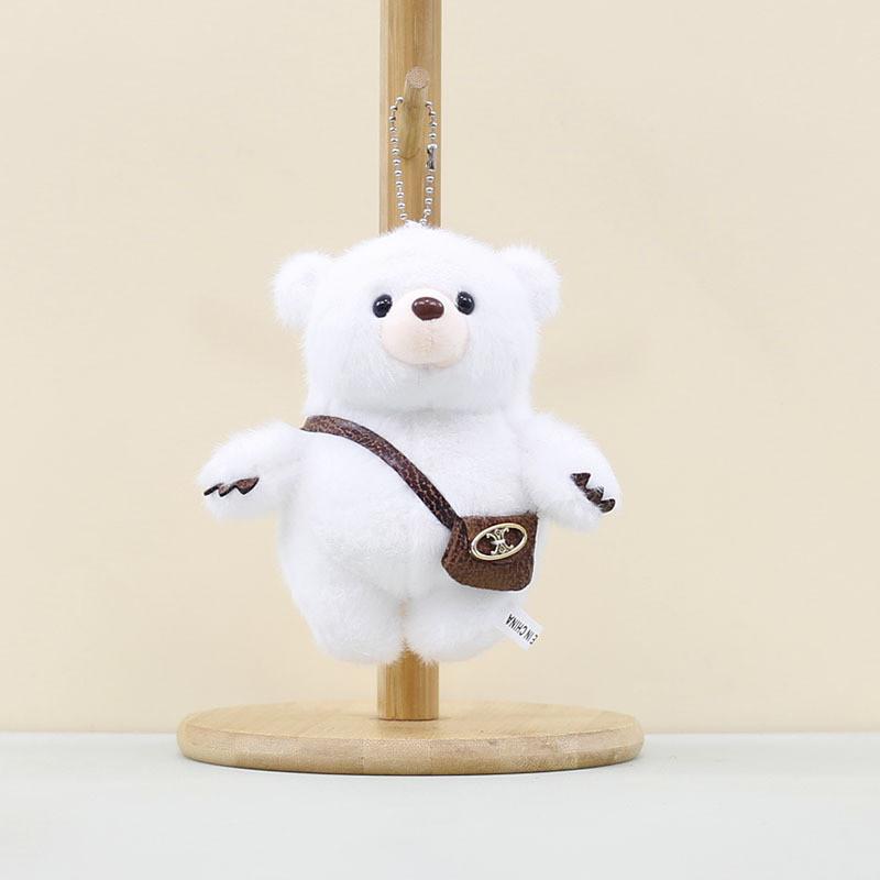 

Мягкий плюшевый мишка и кошка, брелок, аксессуары разных цветов, очаровательные White Bear