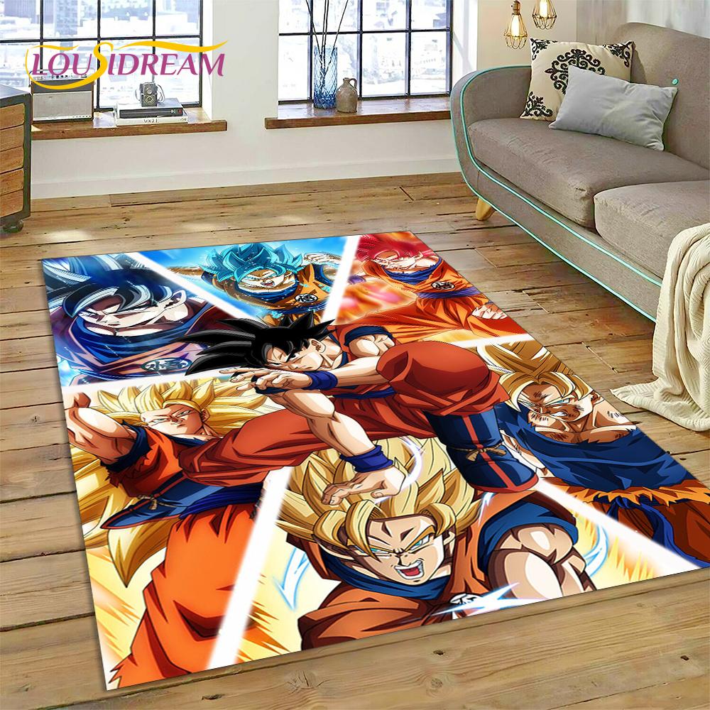 HD Japan Anime D-Dragon-Ball Cartoon 3D Rug Carpet for Living Room Bedroom Decor,Non-slip Decoration for Sofa Doormat Gift Kid