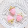 Large Transparent Acrylic Strawberry Pendant for DIY Jewelry Making