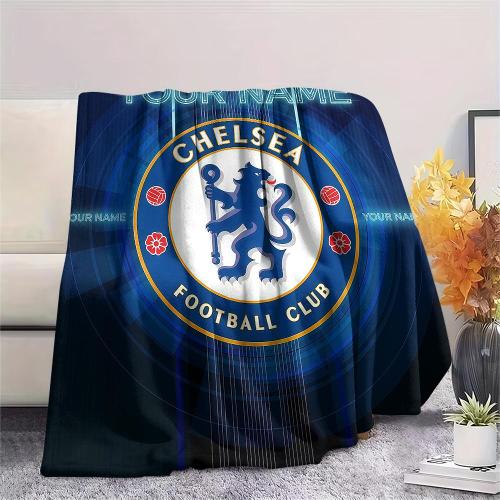Custom Name Chelsea Football Club Flannel Blanket, High Quality Comfortable for All Seasons, Home Decor, Warmth and Comfort
