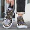 Fashion Gold Men's Sneakers 2025 New Luxury Fashion Skateborad Shoes Glitter Casual Shoes Men Platform Vulcanize Shoes Big Size Tenis