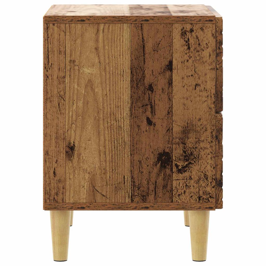 Nightstand Set of 2 Reclaimed Wood Look 43 x 34.5 x 48 cm Engineered Wood