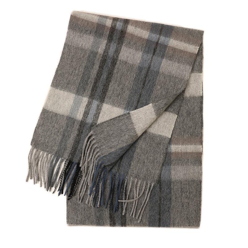 Hong Rong Unisex Wool Plaid Scarf - Warm for Autumn/Winter