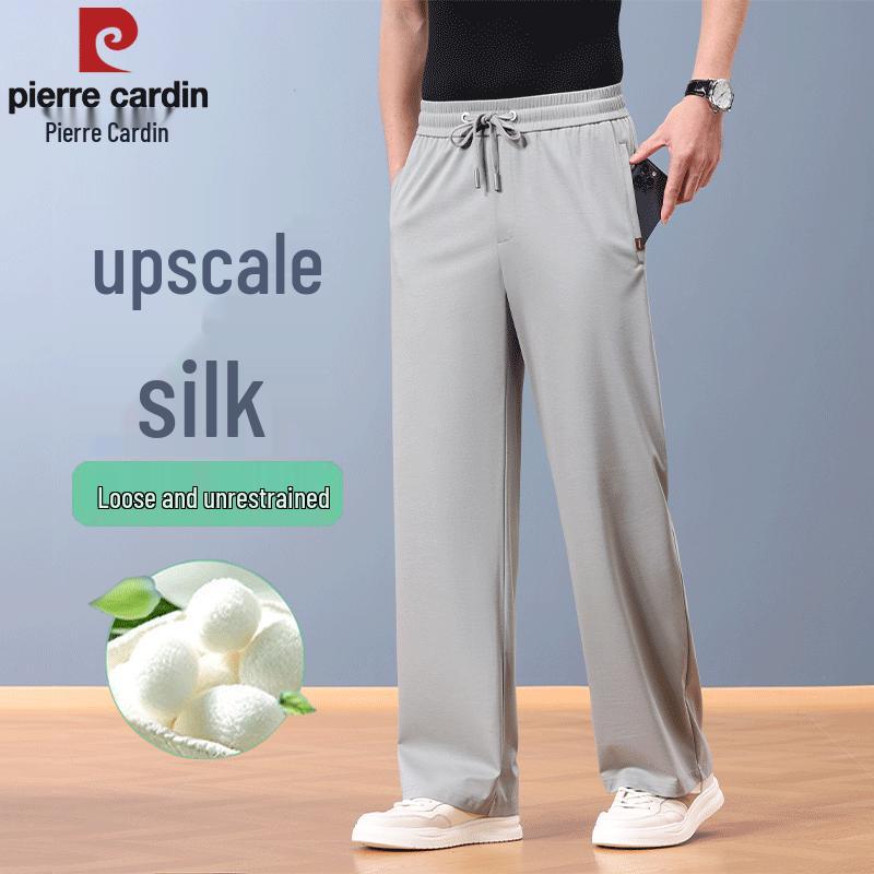 Pierre Cardin Men's Summer Silk Blend Casual Straight-Leg Pants