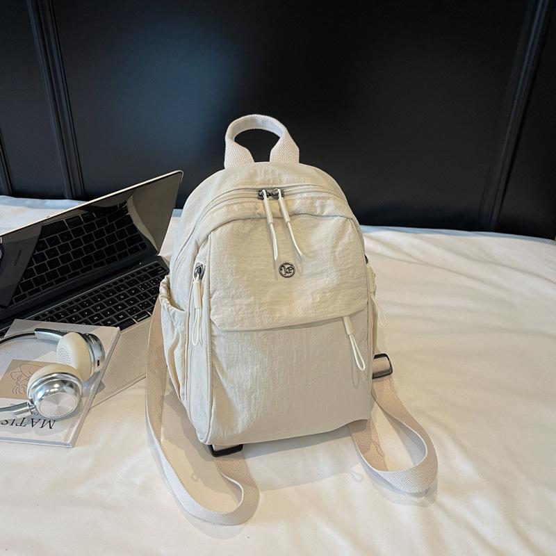 Schoolbag Large Capacity Backpack Women's 1011 Spring New Lightweight Cloth Simple Travel Bag Women's Trend Leisure Bag Small Backpack