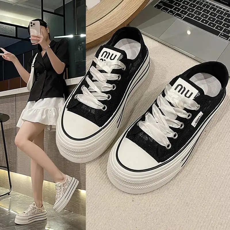Fashion Flat-heeled Natural Leather Womens Sneakers Shoes Dress Black Woman Platform Sneakers High Heels Women Boots Sports Runing