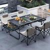 Tavolo da Picnic Pieghevole Portatile in Alluminio per Barbecue e Campeggio
