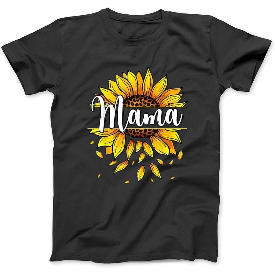 Mama with Yellow Sunflower Floral Graphic Mothers Day T-Shirt NVY Mens Womens Longsleeve Tanktop Hoodie S