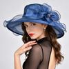 Womens Foldable Wide Brim Sun Hat With Floral Embellishment Breathable UV Protection Cap
