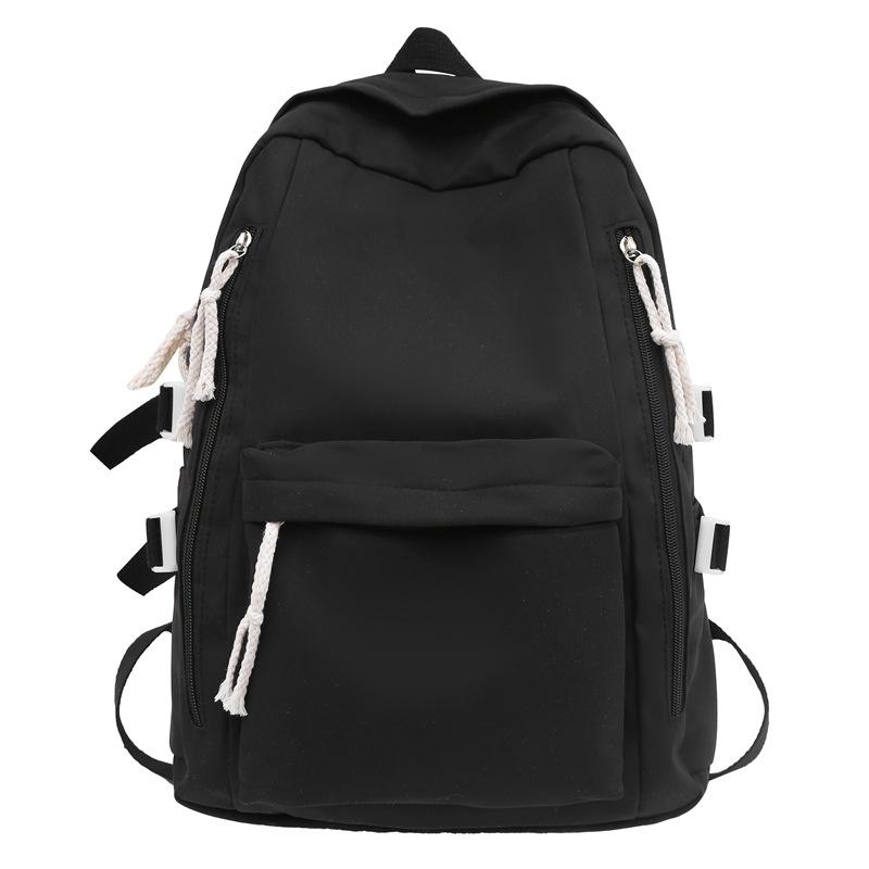 Schoolbag female Korean version student Harajuku female backpack, high school student junior high school ins wind large capacity solid color backpack