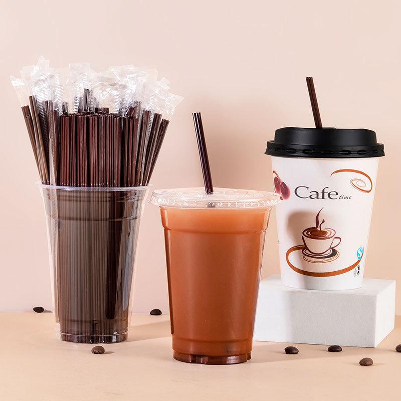 50/100/300/500pcs Brown Drinking Straws Rietjes Milk Tea Bar Party Wedding Kitchen Home Accessories Beverage Straw