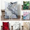 Art Marble Texture Throw Lightweight G Flannel Blanket Soft Skinfriendly for Summer Cooling