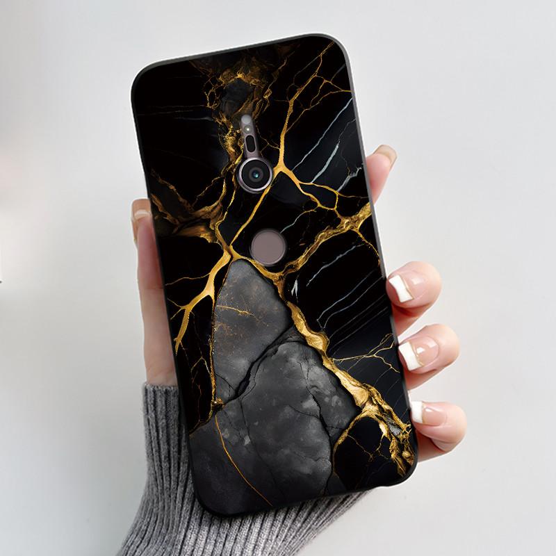 Case For sony Xperia XZ2 XZ3 Black Silicone Soft TPU Phone Case sony XZ2 XZ3 Luxury Cute Love Rabbit Funny Protective Back Cover