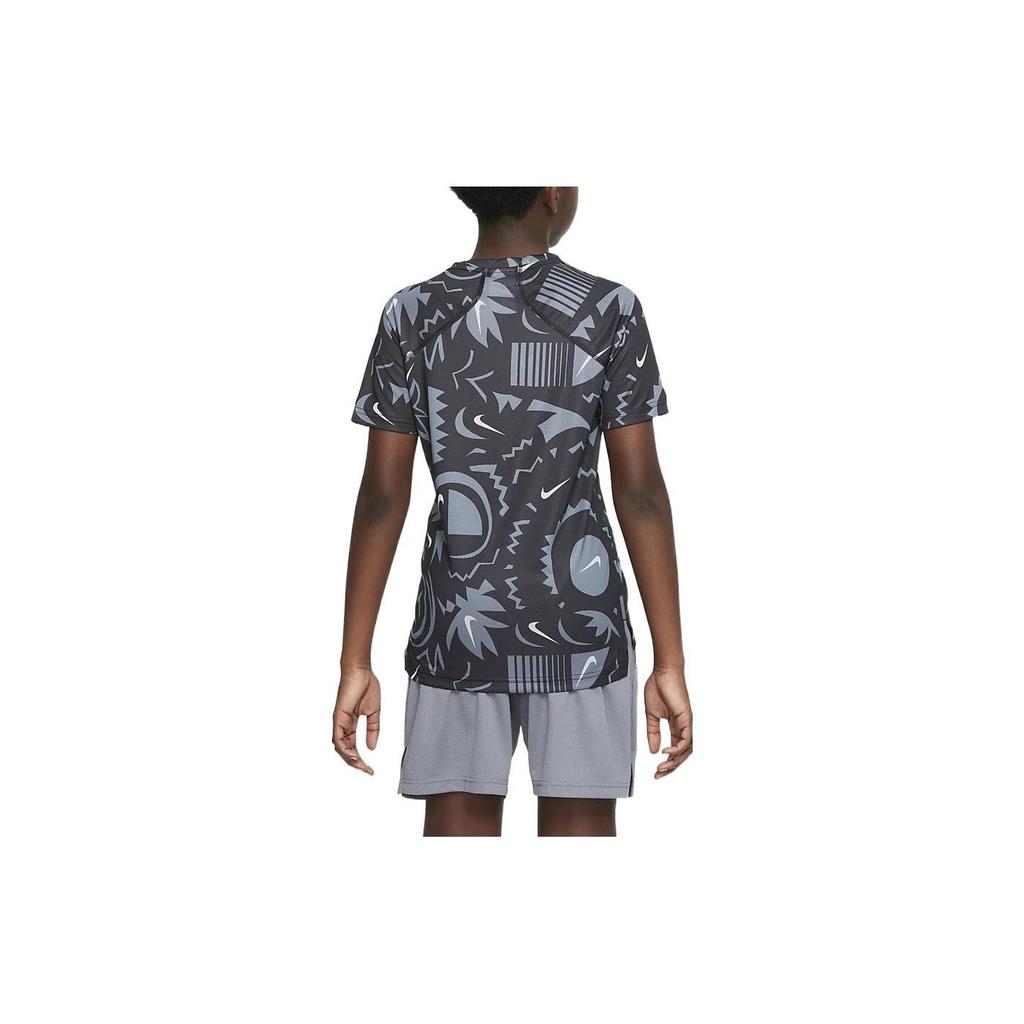 Nike Kids Graphic Print Crew Neck Short Sleeve T-Shirt Kids Tops Black DM8549-010