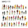 New 50Pcs Miniature Figures Model 1:75 Scale Figures Resin Diorama Railway Train Painted Figures Model DIY Craft Toys For Kids