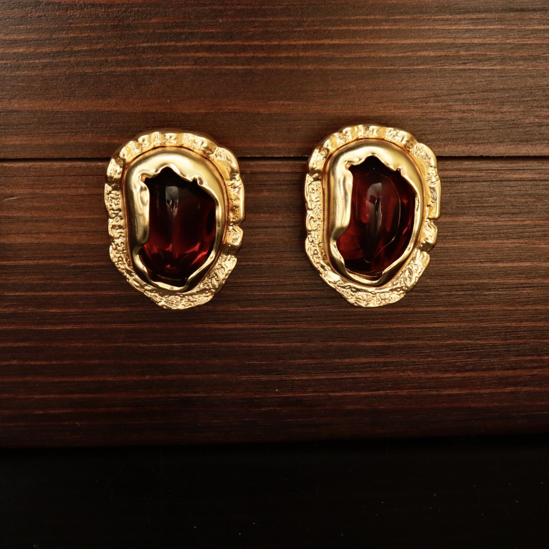 Retro Glazed Stud Earrings: Versatile Silver Needle Accessories