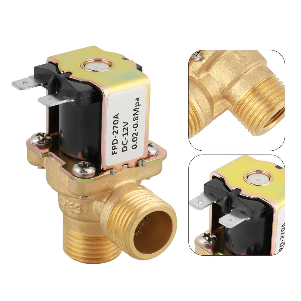 DC 12V DN15 G1 2 Brass Electric Solenoid Valve Normally Closed Water Inlet Switch with Filter