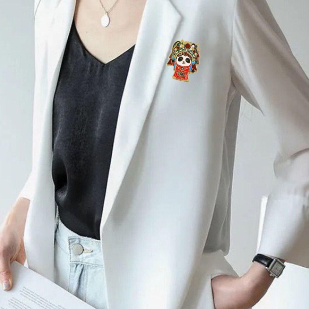 Craft Cartoon Opera Panda Badge Zinc Zinc Zinc Alloy Giant Panda Shape Badge  Fans Gifts