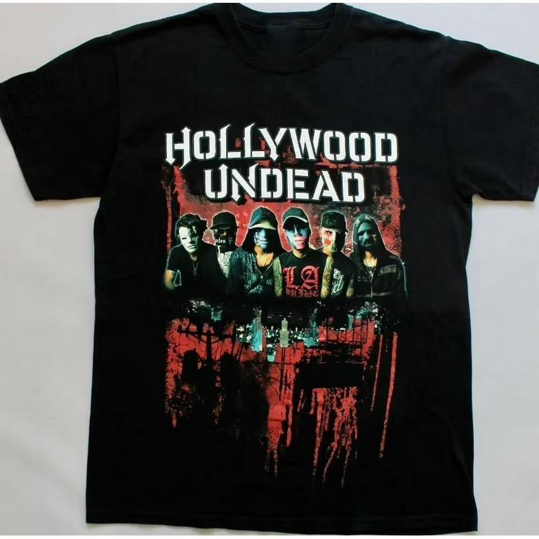 Vintage Hollywood Undead band Men T-shirt Black Tee All Sizes S to 5XL TN0269 Unisex T-Shirt L