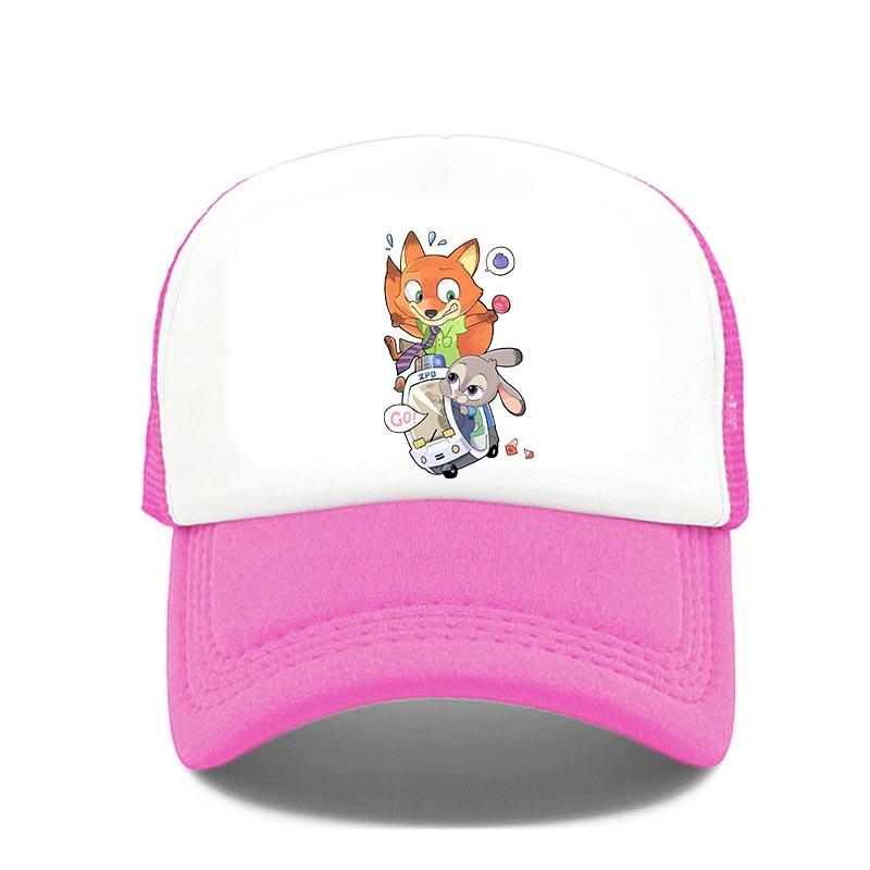 Cartoon Anime Print Baseball Cap Zootopia Judy Nick Sun Mesh Hat Men Women Adjustbale Summer Trucker Hat Outdoor Casual Golf Cap