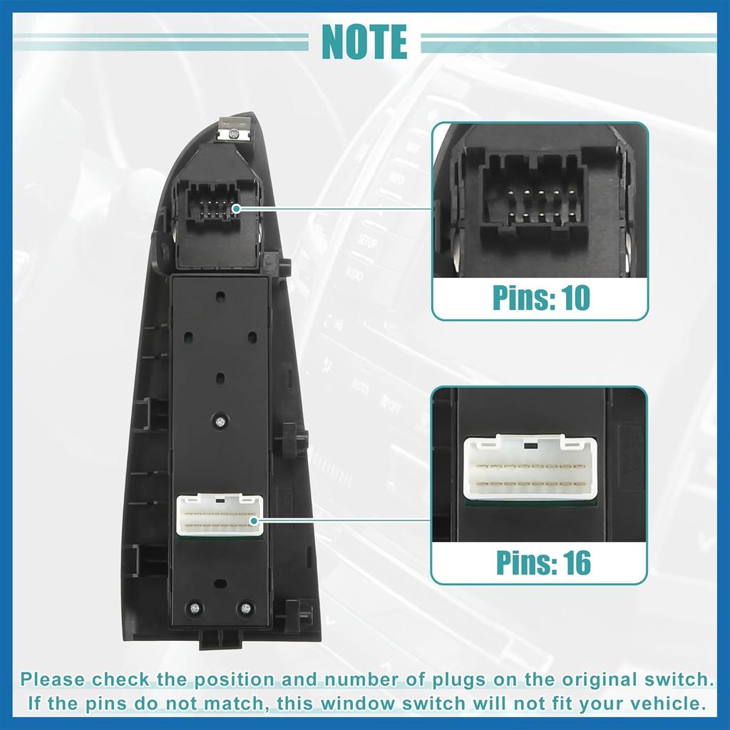 Interruptor de Vidro Elétrico Nº 935702H1107U/93570-2H110-7U/93570-2H1107U com Ferramenta Interruptor de Controle de Vidro para Hyundai Elantra 2007-2010