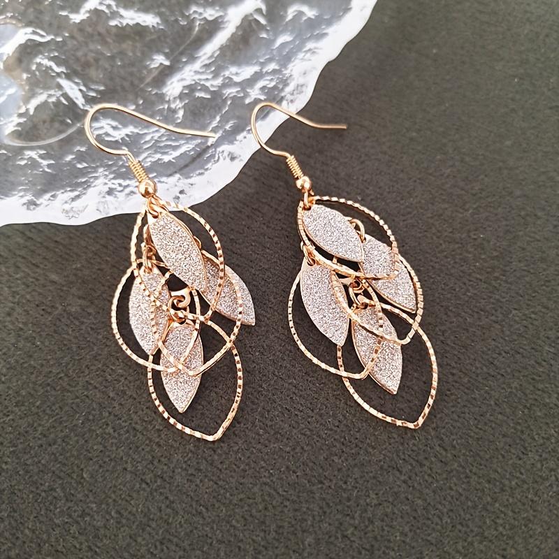 

Delicate Leaf Shaped Earrings for Women, Fashionable Versatile Simple Design, European American Style Daily Jewelry, 1 Pair