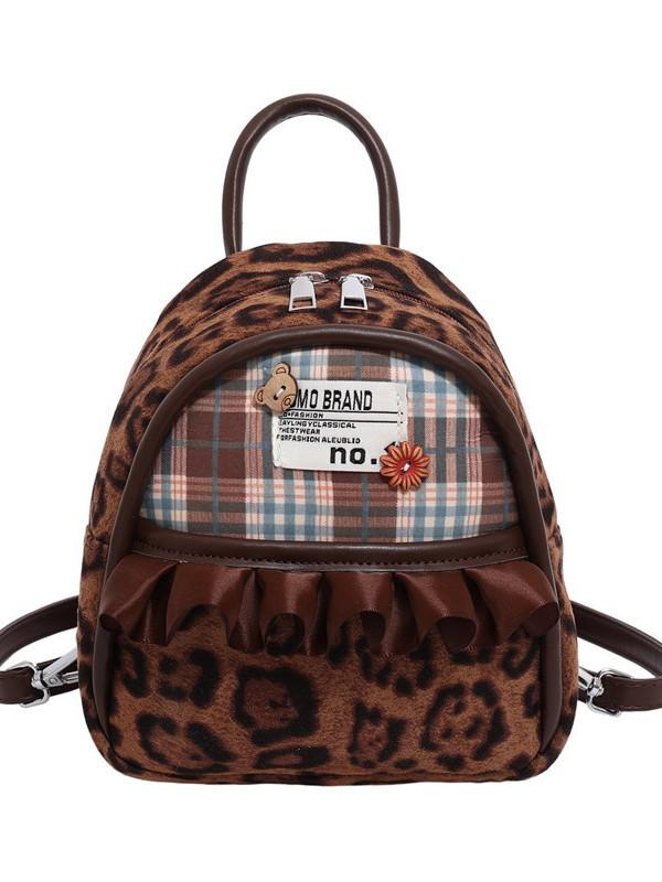Trendy Leopard Print Women's Mini Backpack - 2025 Autumn/Winter Versatile Fashion Commuter Bag