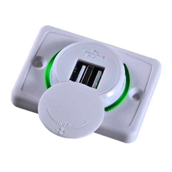 Dual USB Car Charger Socket 3.1A Power Outlet Dual Port Quick Car Charger Adapter with LED Indicator 12V-24V Fast Charging Station for Phones Tablets